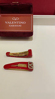 Valentino Garavani Hair Clips Red - 3