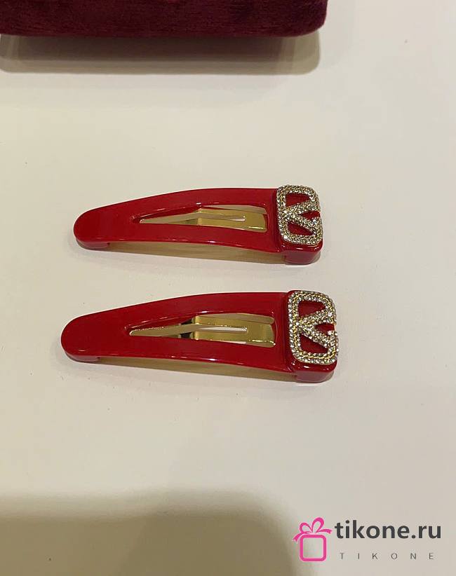  Valentino Garavani Hair Clips Red - 1