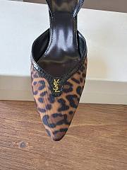 YSL Folie Slingback Pumps In Leopard Grosgrain In Brown 75mm - 6
