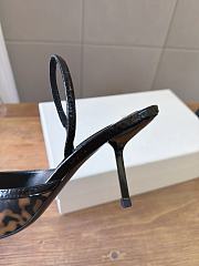 YSL Folie Slingback Pumps In Leopard Grosgrain In Brown 75mm - 5