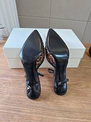 YSL Folie Slingback Pumps In Leopard Grosgrain In Brown 75mm - 2