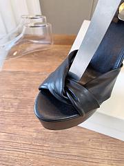 YSL Franciane Platform Sandals In Smooth Leather In Black 13.9cm - 2