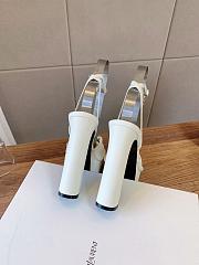 YSL Franciane Platform Sandals In Smooth Leather In White 13.9cm - 6
