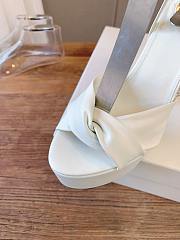 YSL Franciane Platform Sandals In Smooth Leather In White 13.9cm - 4