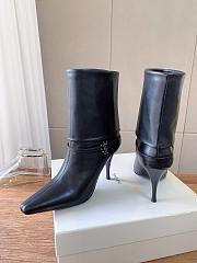 YSL Niki Booties Smooth Leather In Black 9cm - 4