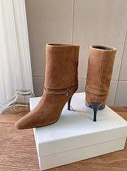 YSL Niki Booties Suede Leather In Land 9cm - 6