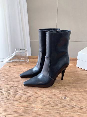YSL Ashley Booties Smooth Leather In Black 9cm