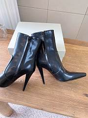 YSL Ashley Booties Smooth Leather In Black 9cm - 3