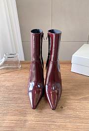 YSL Ashley Booties Smooth Leather In Vintage Bordeaux 9cm - 6