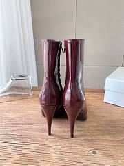 YSL Ashley Booties Smooth Leather In Vintage Bordeaux 9cm - 5