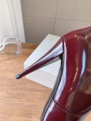 YSL Ashley Booties Smooth Leather In Vintage Bordeaux 9cm - 4