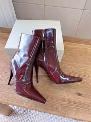 YSL Ashley Booties Smooth Leather In Vintage Bordeaux 9cm - 3
