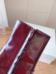 YSL Ashley Booties Smooth Leather In Vintage Bordeaux 9cm - 2