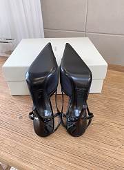 YSL Renée Slingback Pumps In Satin Crepe And Patent Leather Black 7.5cm - 3