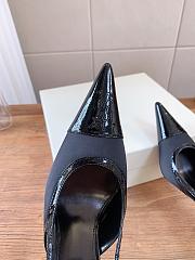 YSL Renée Slingback Pumps In Satin Crepe And Patent Leather Black 7.5cm - 2