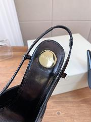 YSL Renée Slingback Pumps In Satin Crepe And Patent Leather Black 7.5cm - 4