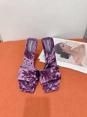 YSL Malva Baliqua Heeled Sandals In Velvet Purple 10.5cm  - 2