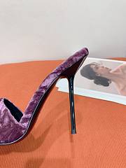 YSL Malva Baliqua Heeled Sandals In Velvet Purple 10.5cm  - 3