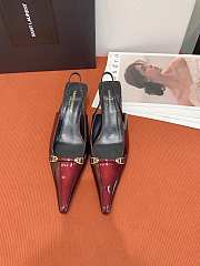 YSL Carine 55 Slingback Pumps in Patent Leather Deep Bordeaux Red  - 1