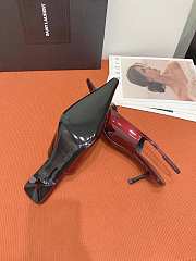 YSL Carine 55 Slingback Pumps in Patent Leather Deep Bordeaux Red  - 3