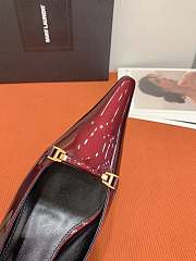 YSL Carine 55 Slingback Pumps in Patent Leather Deep Bordeaux Red  - 2