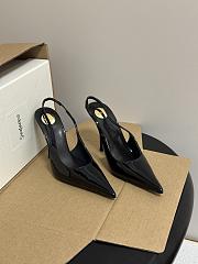 YSL Guermantes Slingback Pumps In Patent Leather Black 9.5cm - 1