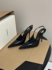 YSL Guermantes Slingback Pumps In Patent Leather Black 9.5cm - 5