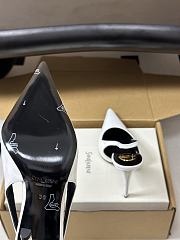 YSL Guermantes Slingback Pumps In Patent Leather White 9.5cm - 6
