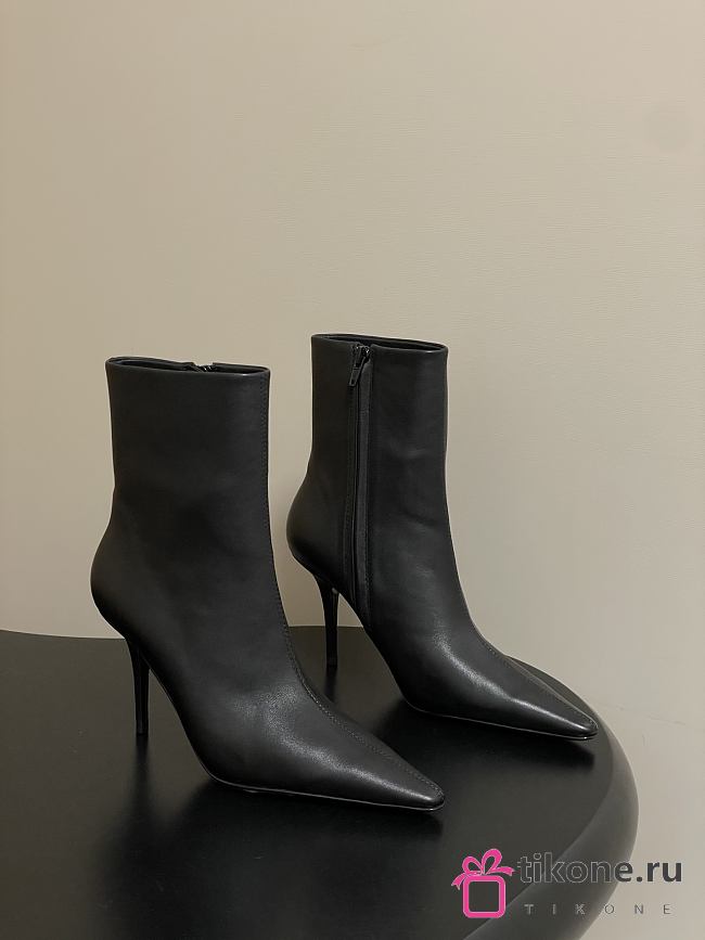 YSL Ashley Booties In Smooth Leather Black 9cm - 1