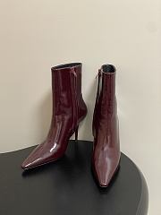 YSL Ashley Booties In Smooth Leather Vintage Bordeaux 9cm - 6