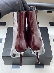 YSL Ashley Booties In Smooth Leather Vintage Bordeaux 9cm - 4