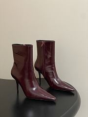 YSL Ashley Booties In Smooth Leather Vintage Bordeaux 9cm - 5