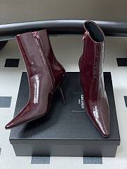 YSL Ashley Booties In Smooth Leather Vintage Bordeaux 9cm - 3
