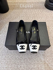 Chanel Mary Janes Suede Kidskin & Patent Calfskin Black & White G47640 - 1