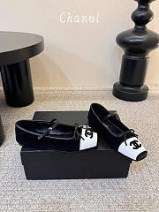 Chanel Mary Janes Suede Kidskin & Patent Calfskin Black & White G47640 - 6