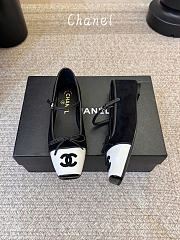 Chanel Mary Janes Suede Kidskin & Patent Calfskin Black & White G47640 - 3