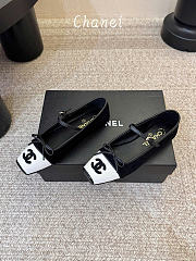 Chanel Mary Janes Suede Kidskin & Patent Calfskin Black & White G47640 - 2