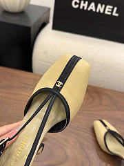 Chanel Mary Janes Lambskin Beige & Black 85mm G47612 - 6