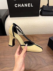 Chanel Mary Janes Lambskin Beige & Black 85mm G47612 - 5