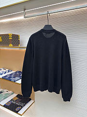 Prada Intarsia-Logo Wool-Cashmere Crew-Neck Sweater Black - 2