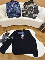 Prada Intarsia-Logo Wool-Cashmere Crew-Neck Sweater Black - 3