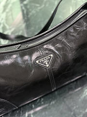 Prada Aimèe Medium Leather Shoulder Bag Black 1BC309 - 32x15x10cm - 5