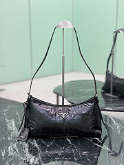 Prada Aimèe Medium Leather Shoulder Bag Black 1BC309 - 32x15x10cm - 1