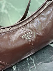 Prada Aimèe Medium Leather Shoulder Bag Dark Brown 1BC309 - 32x15x10cm - 4