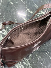 Prada Aimèe Medium Leather Shoulder Bag Dark Brown 1BC309 - 32x15x10cm - 5