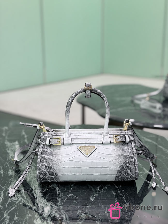 Prada Bonnie Crocodile Mini Handbag 1BA486 - 23.5x12x9cm - 1