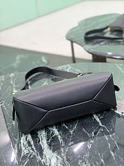 Prada Aimée Medium Leather Shoulder Bag Black 1BC301 - 31x23.5x11cm - 2