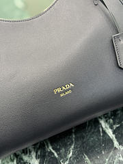 Prada Aimée Medium Leather Shoulder Bag Black 1BC301 - 31x23.5x11cm - 5