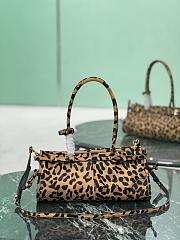 Honey Prada Medium Leopard Printed Leather Handbag - 32x15.5x12cm - 6
