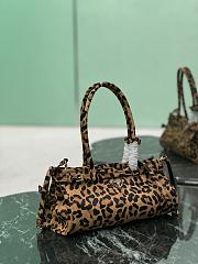 Honey Prada Medium Leopard Printed Leather Handbag - 32x15.5x12cm - 4